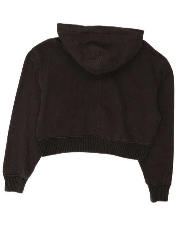 Calvin Klein Jeans Damen Crop Oversized Hoodie Pullover UK 10 Small Schwarz