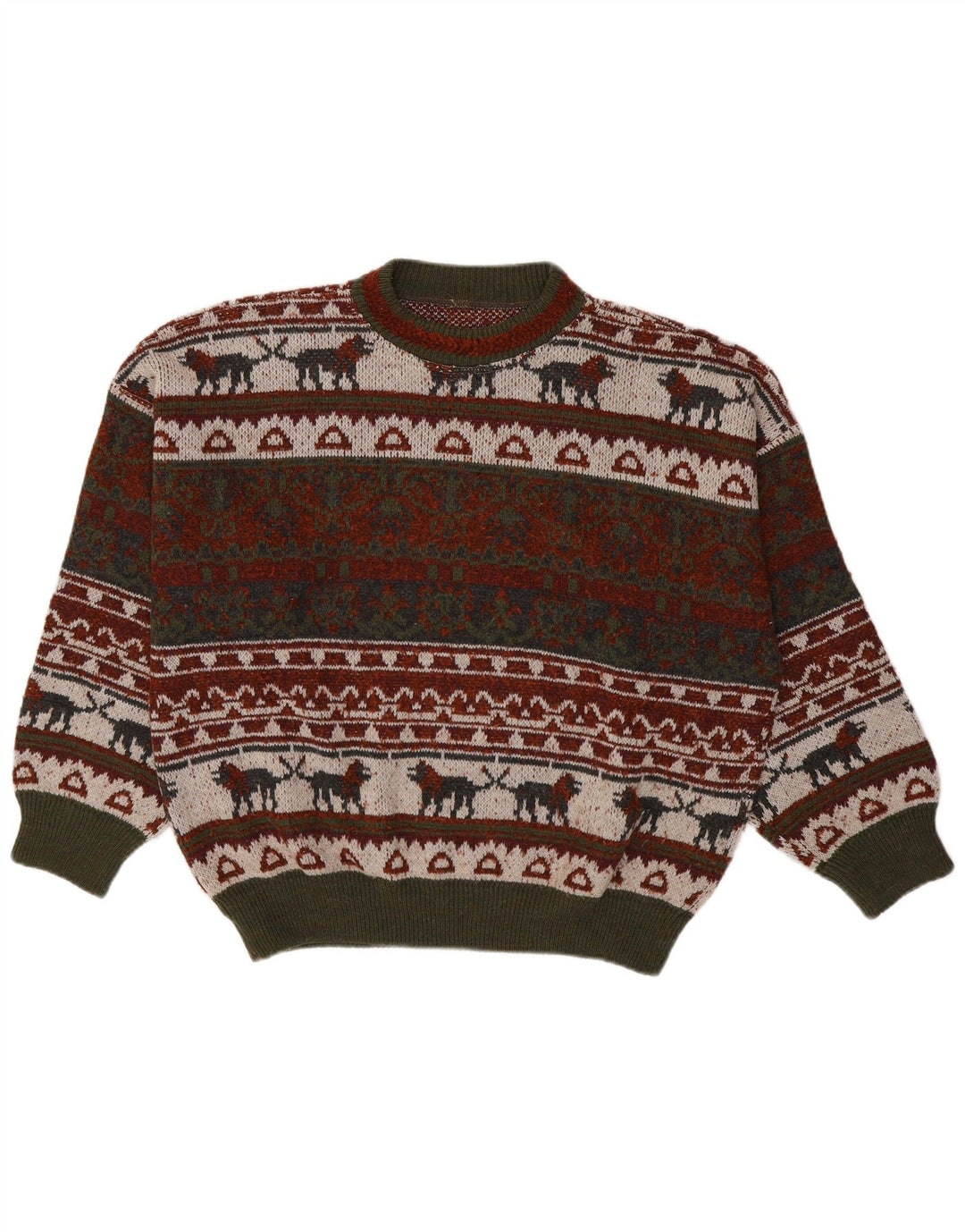 Vintage Herren Rundhalspullover Pullover XL Mehrfarbig Fair Isle