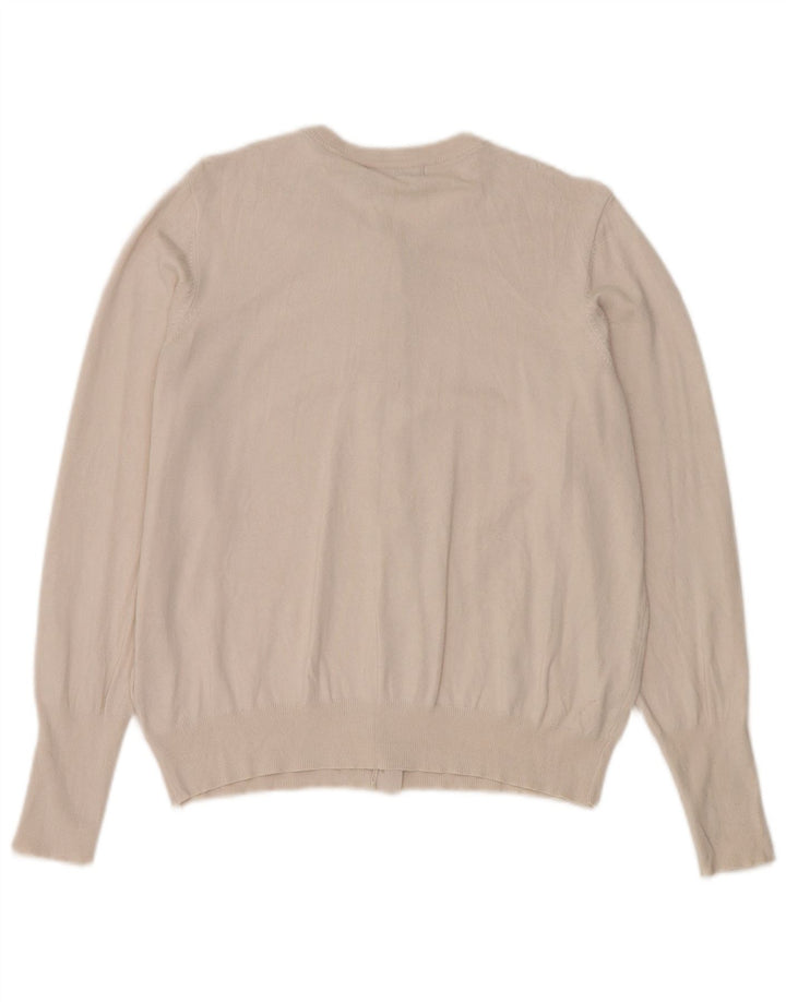 Marks & Spencer Damen Strickjacke Pullover UK 16 Large Beige Viskose