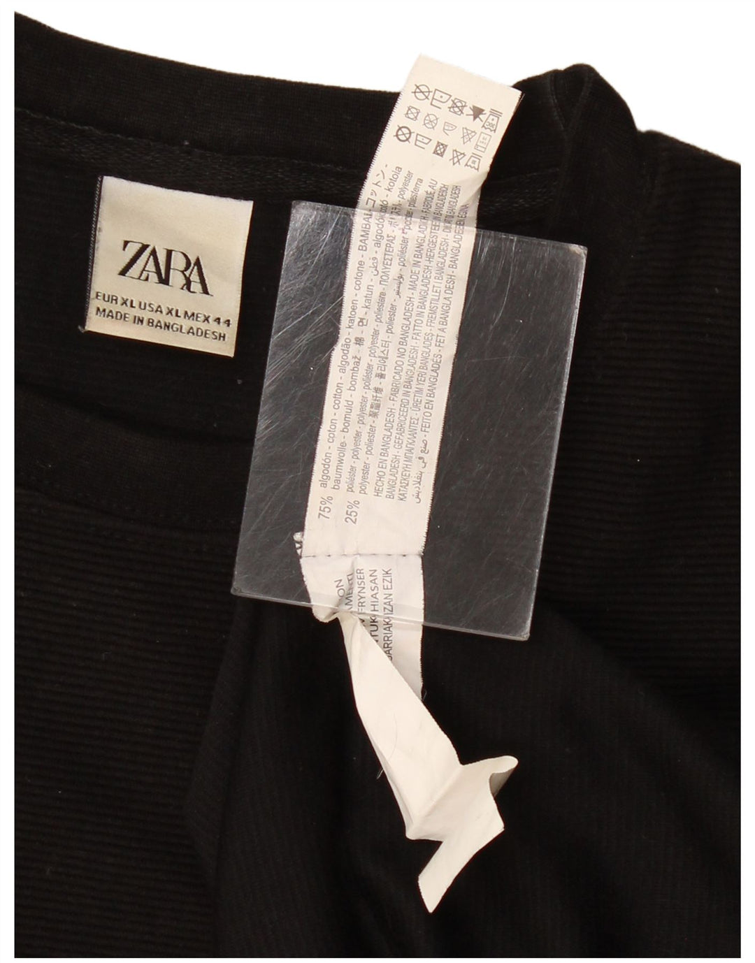 Zara Herren T-Shirt Top XL Schwarz Baumwolle