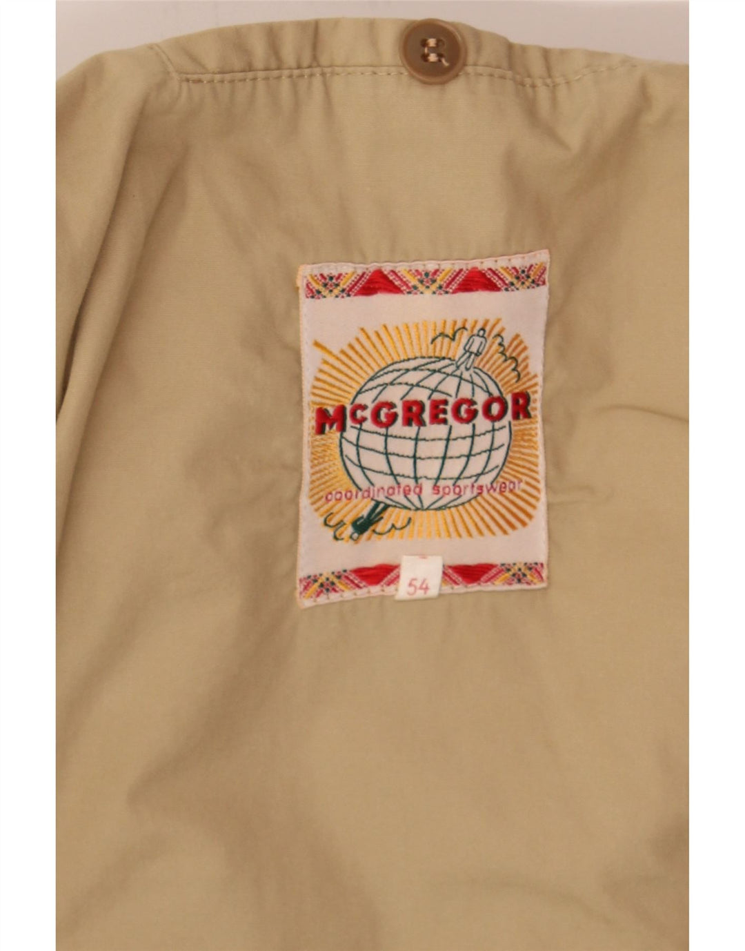 MCGREGOR Mens Hooded Bomber Jacket IT 54 2XL Beige Colourblock Cotton Vintage McGregor and Second-Hand McGregor from Messina Hembry 