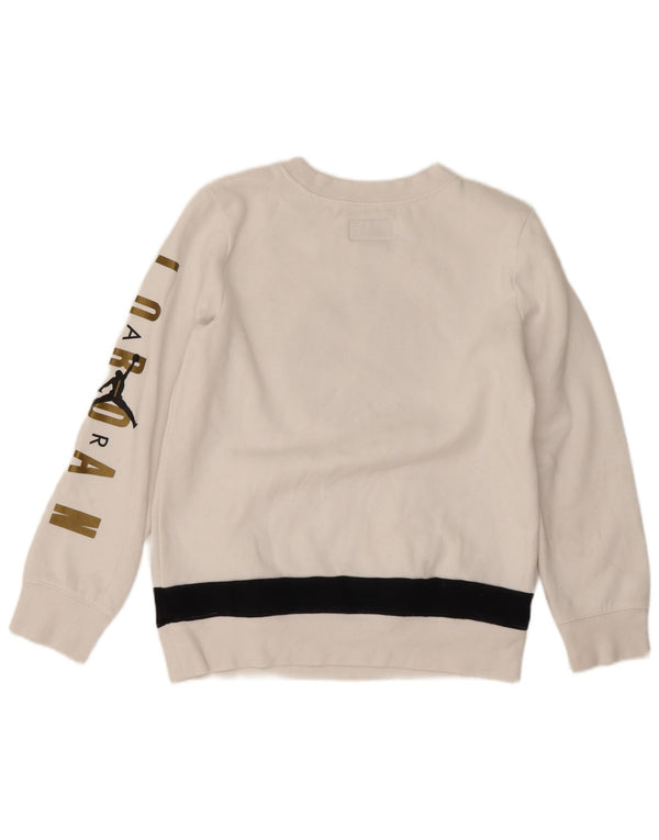 Jordan Jungen-Kapuzenpullover mit Grafik, 10–11 Jahre, mittelweiße Baumwolle