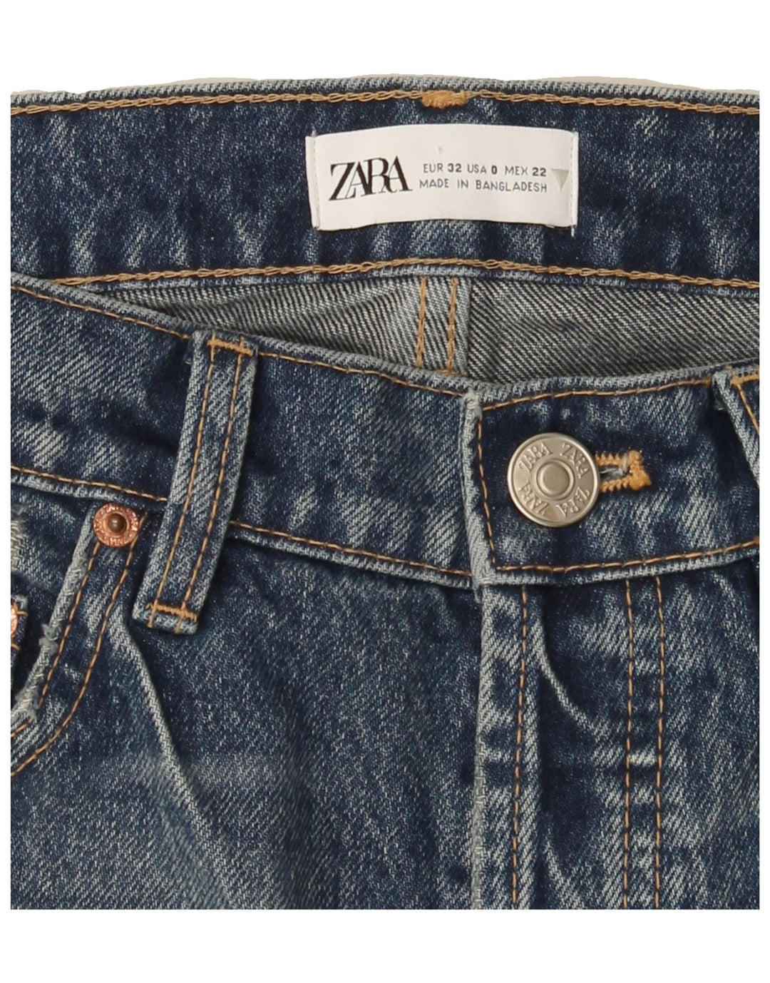 ZARA Womens Straight Jeans EU 32 2XS W22 L30 Blue Vintage Zara and Second-Hand Zara from Messina Hembry 