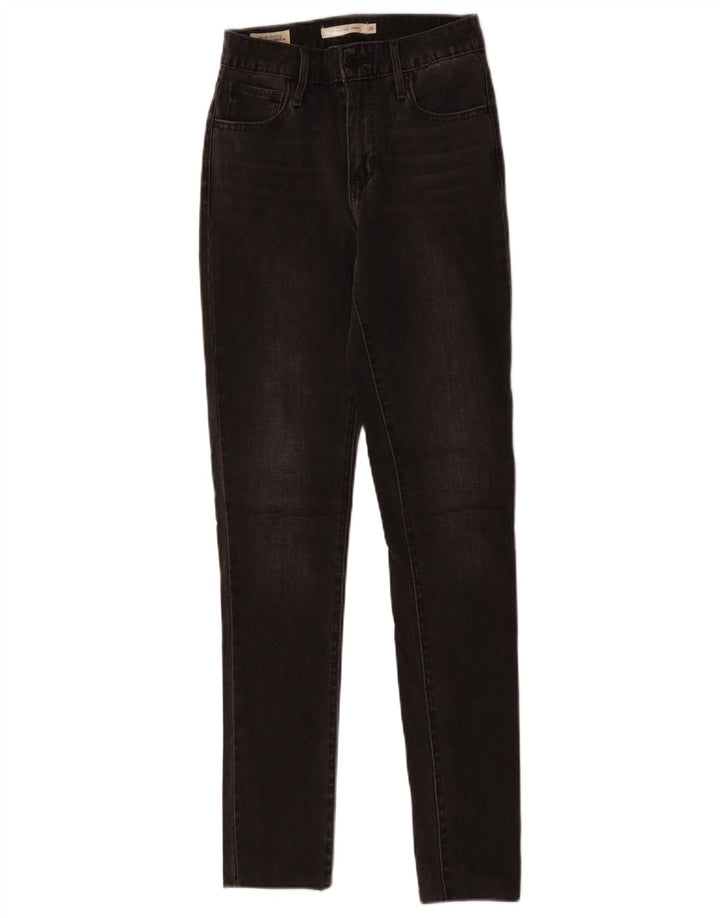 LEVI'S Damen 721 High Rise Skinny Jeans W26 L30 Graue Baumwolle