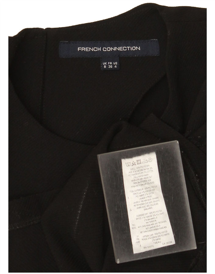 French Connection Damen Crop Top UK 8 Small Schwarz Polyester