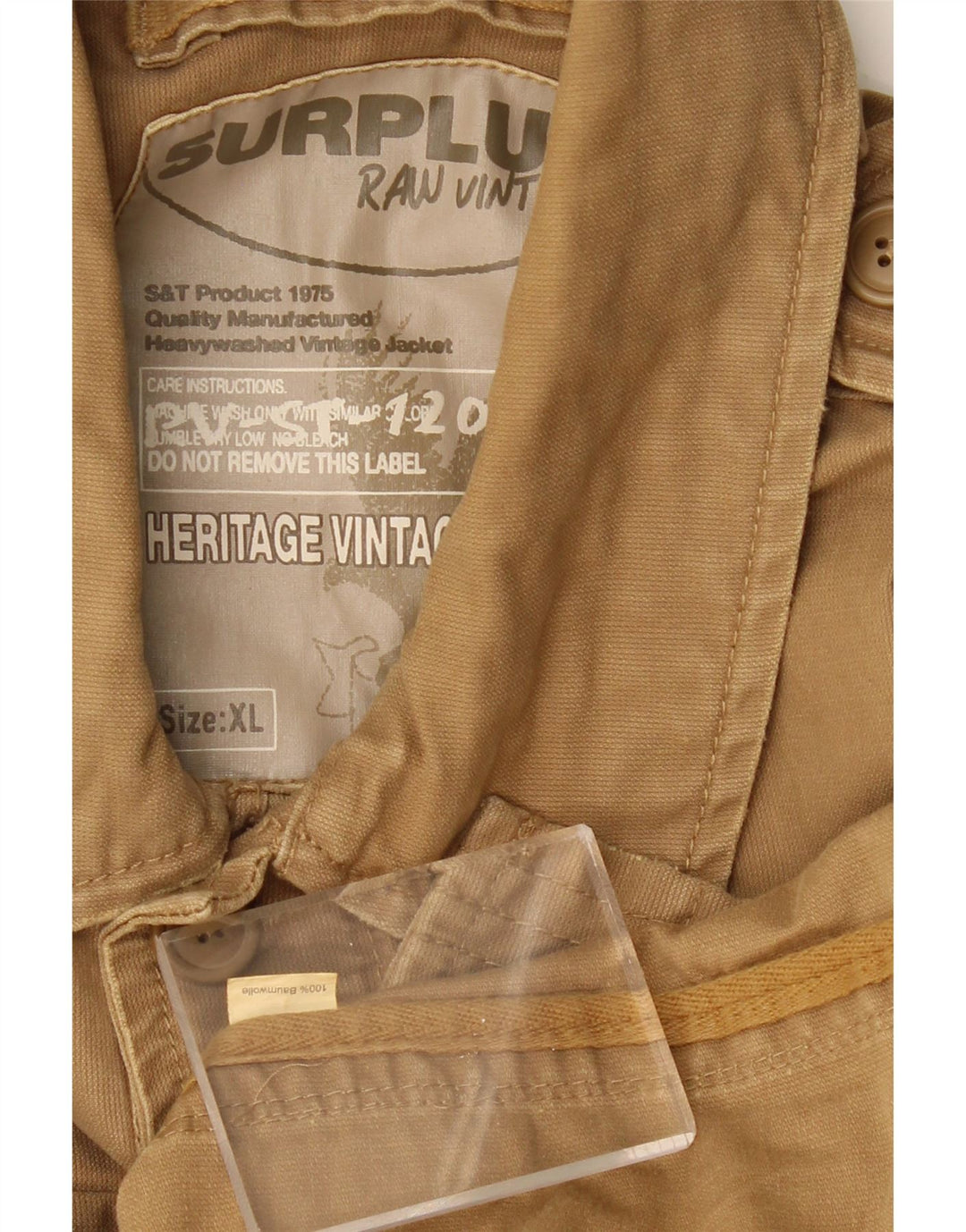 SURPLUS Herren Militärjacke UK 42 XL Beige Baumwolle