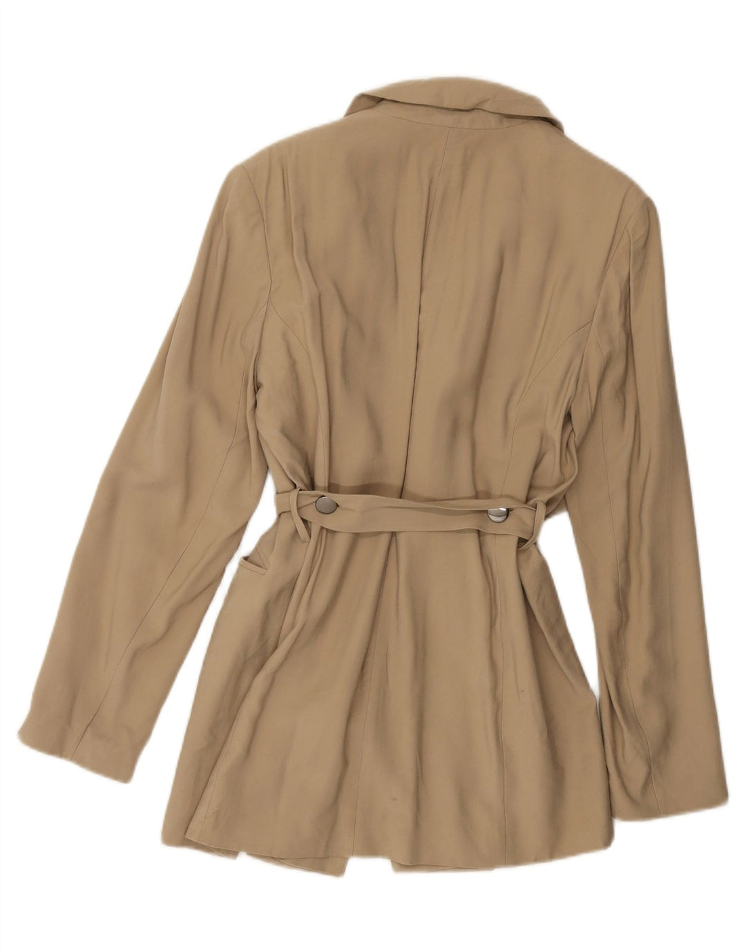 TOPSHOP Womens Open Trench Coat UK 14 Medium Beige Viscose Vintage Topshop and Second-Hand Topshop from Messina Hembry 