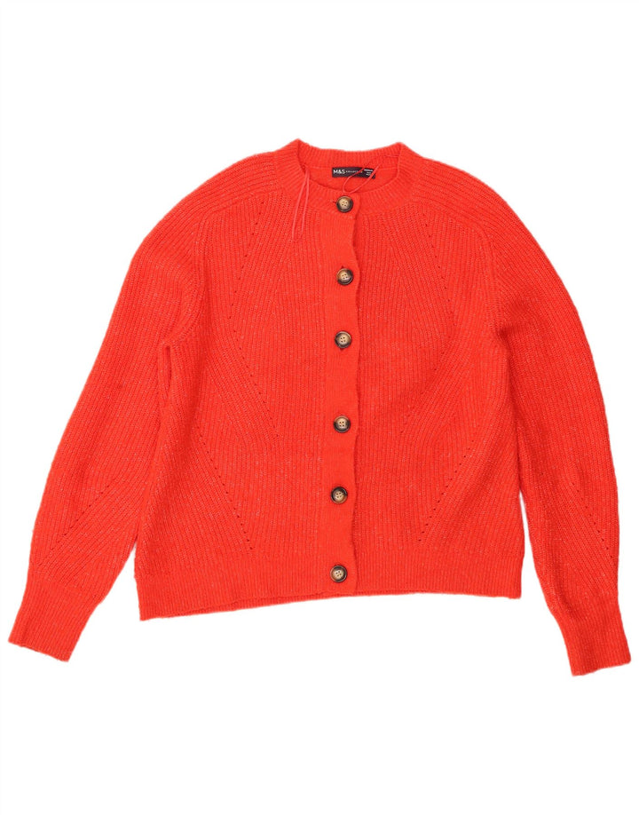 Marks & Spencer Damen-Cardigan-Pullover UK 14 Mittelorange meliertes Acryl