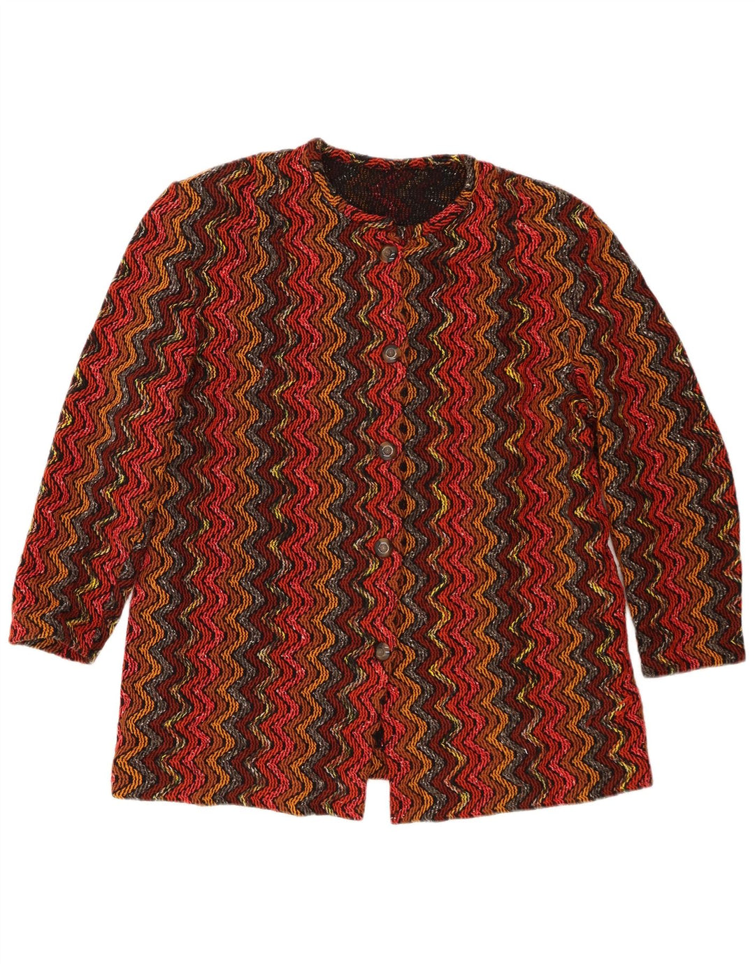 Vintage Damen Blazerjacke mit 5 Knöpfen, Gr. 16, groß, rot gestreift