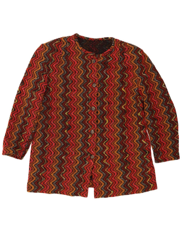 Vintage Damen Blazerjacke mit 5 Knöpfen, Gr. 16, groß, rot gestreift