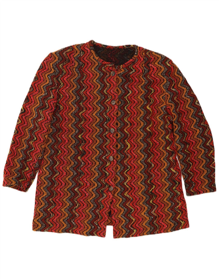Vintage Damen Blazerjacke mit 5 Knöpfen, Gr. 16, groß, rot gestreift