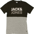 JACK & JONES Mens Graphic T-Shirt Top Small Grey Colourblock Cotton | Vintage Jack & Jones | Thrift | Second-Hand Jack & Jones | Used Clothing | Messina Hembry 