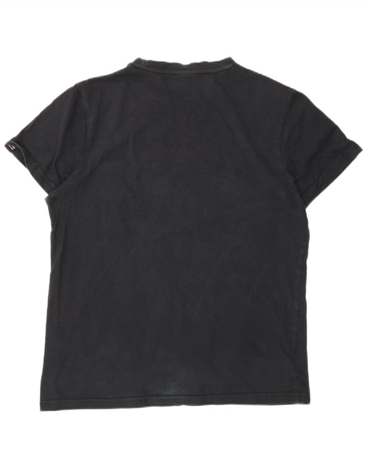 Ellesse Damen Übergroßes T-Shirt Top UK 10 Small Schwarz
