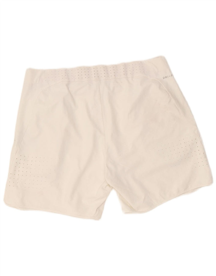Nike Damen Dri Fit Sport Shorts UK 16 Large Weiß Polyester