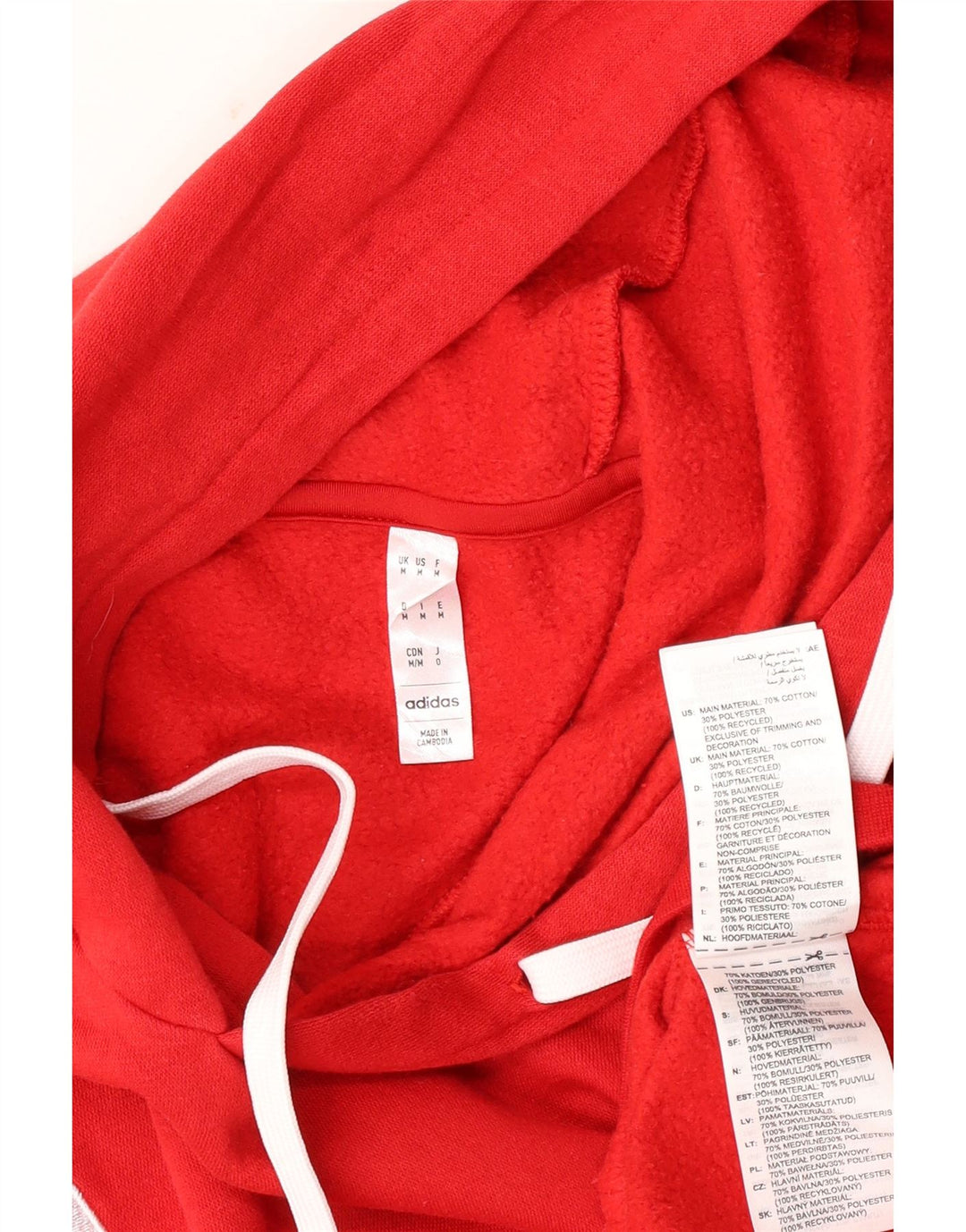 Adidas Herren Kapuzenpullover aus mittelroter Baumwolle