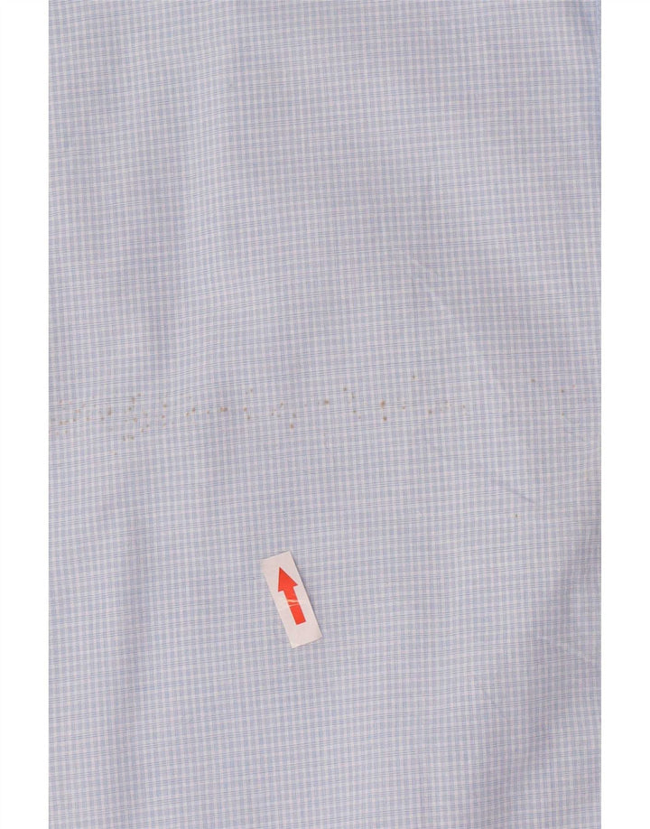 Chaps Herren pflegeleichtes Kurzarmhemd XL, blau kariert, Baumwolle
