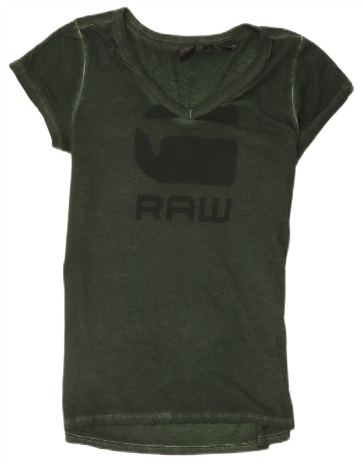 G-Star Herren Grafik-T-Shirt-Oberteil aus mittelgrüner Baumwolle