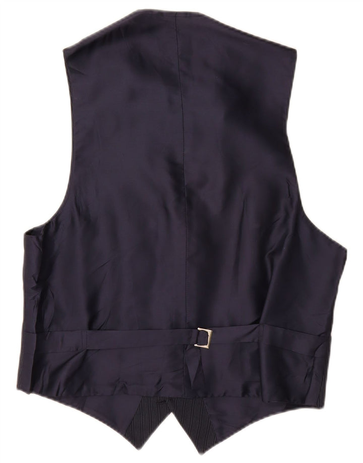 Vintage Herrenweste, klein, marineblau, Nadelstreifen