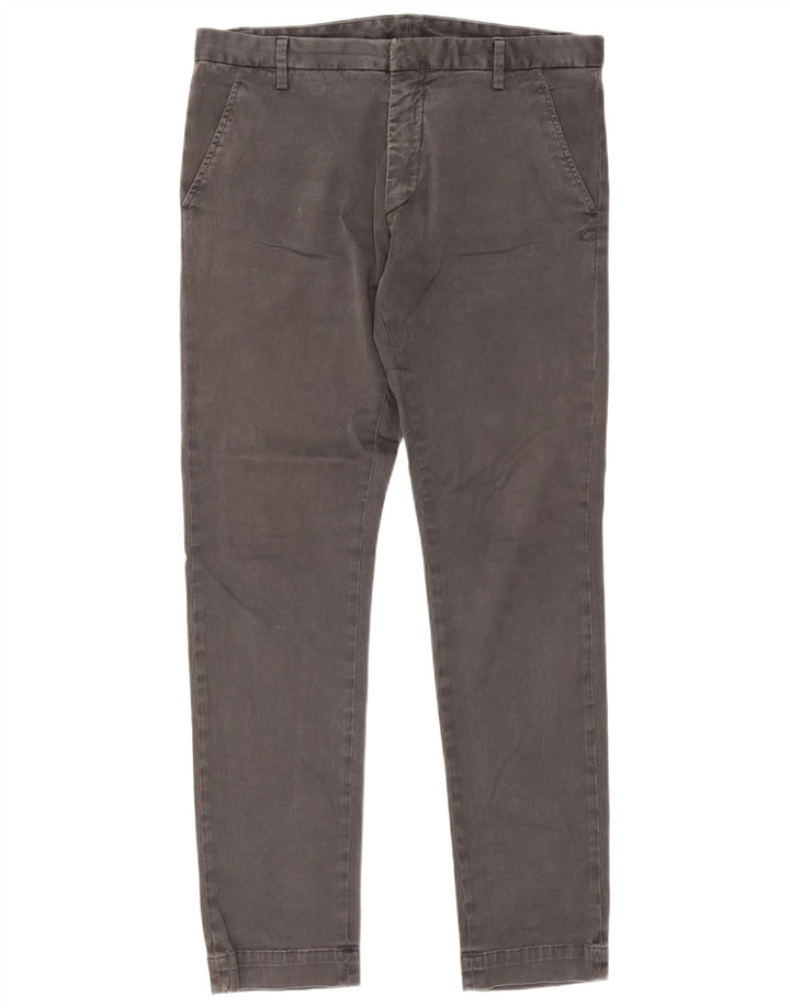 Dondup Slim Chino-Hose für Herren, W36, L31, graue Baumwolle