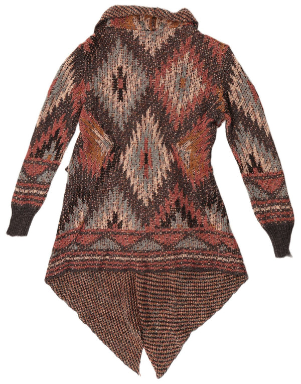 Überprüfen Sie den asymmetrischen Damen-Cardigan-Pullover UK 10 Small Mehrfarbig Aztec