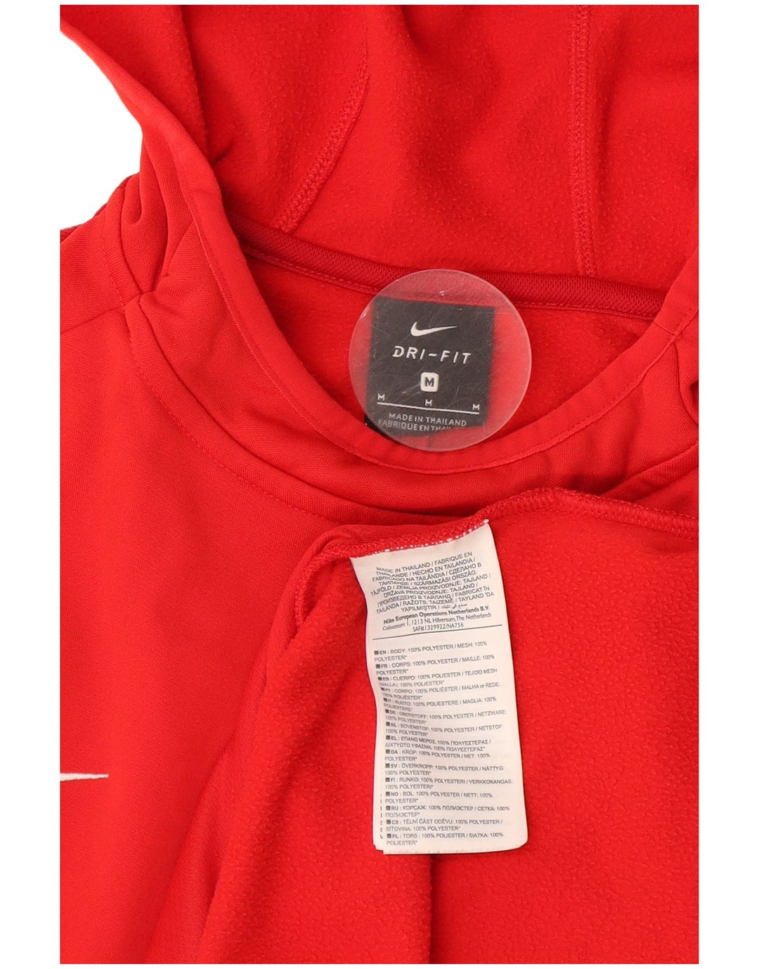 Nike Herren Dri Fit Kapuzenpullover Mittelrotes Polyester