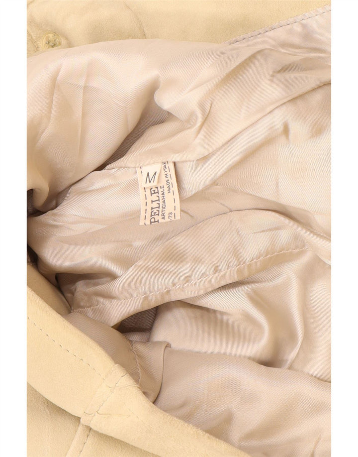 Vintage Damen Wildlederjacke UK 12 Medium Beige Leder