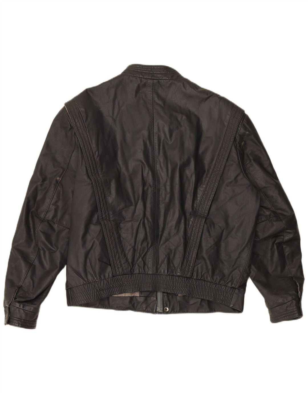 VINTAGE Herren Lederjacke UK 40 Großes graues Leder