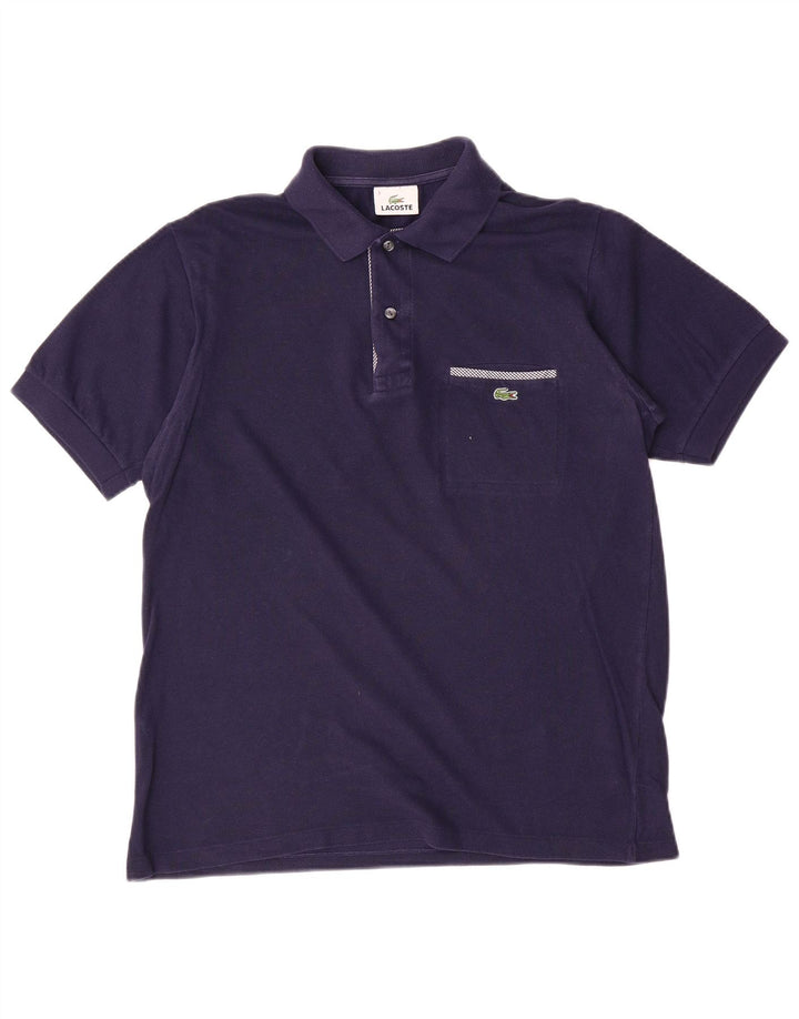 Lacoste Herren-Poloshirt, Größe 3, klein, marineblaue Baumwolle