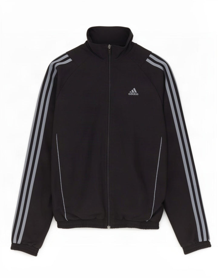 Adidas Jungen Grafik-Trainingsanzug-Top-Jacke, 15–16 Jahre, schwarzes Polyester