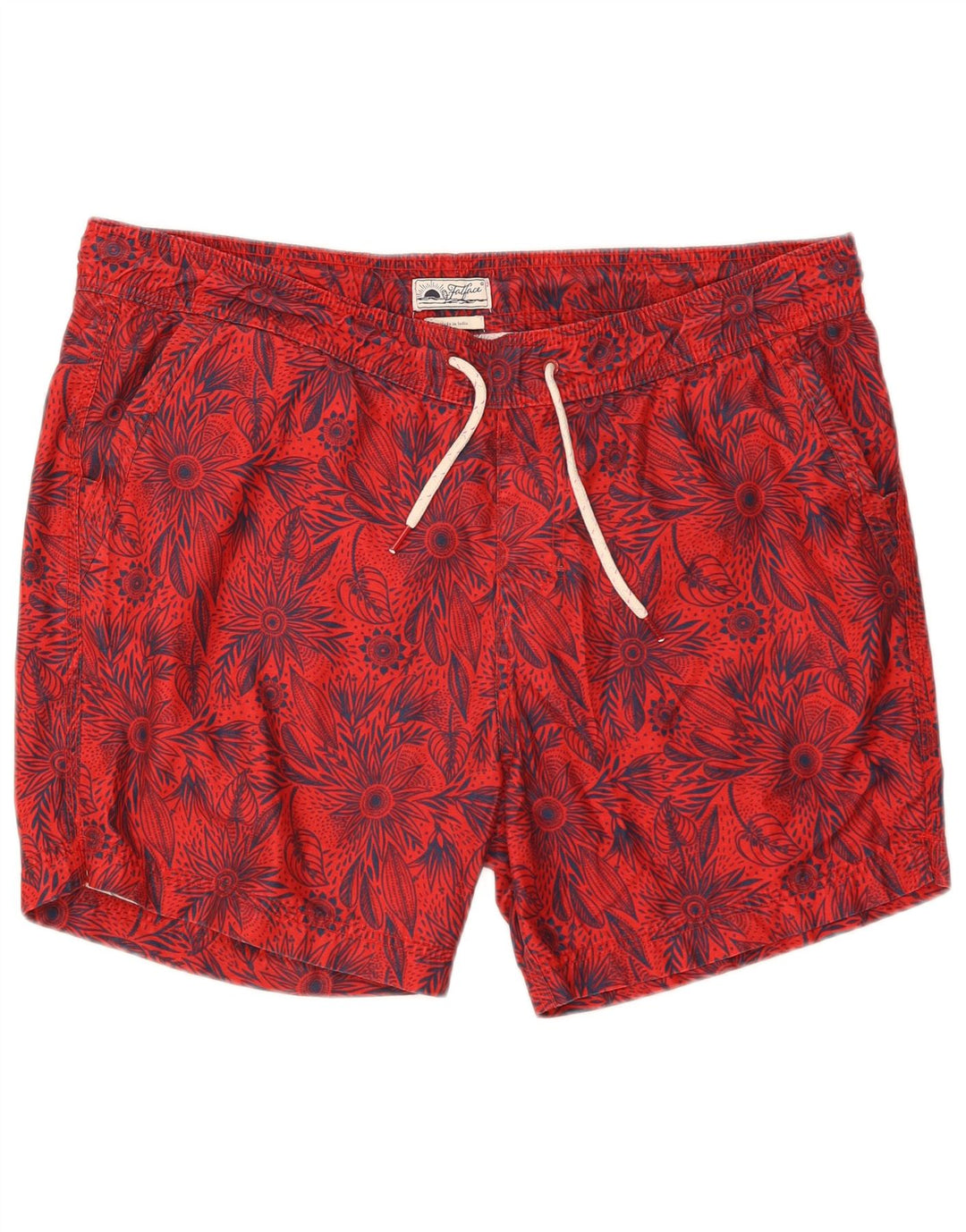 FAT FACE Herren-Badeshorts, groß, rotes Blumenmuster