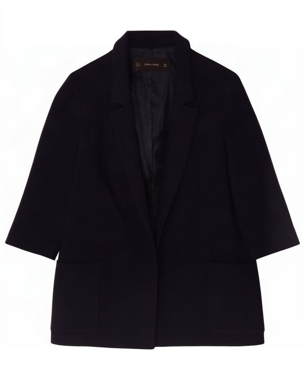 Zara Damen-Blazer, übergroß, 3/4-Ärmel, offen, Gr. 10, Marineblau