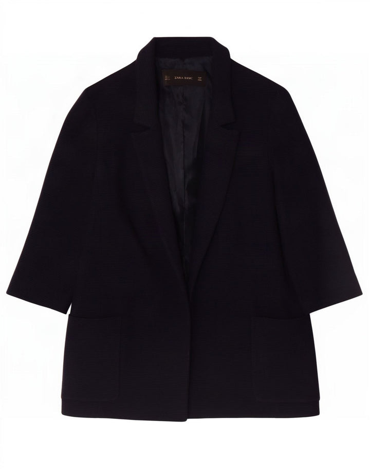Zara Damen-Blazer, übergroß, 3/4-Ärmel, offen, Gr. 10, Marineblau