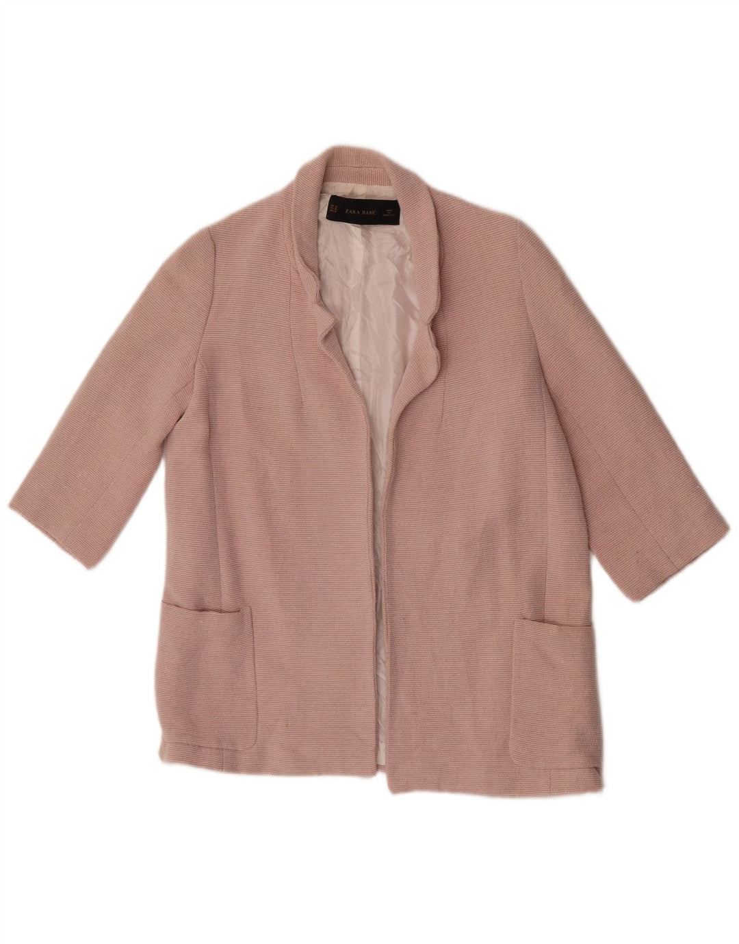 ZARA Damen-Blazer mit 3/4-Ärmeln, offen, Gr. 6, XS, Rosa