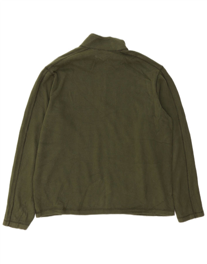 Eddie Bauer Herren-Sweatshirt mit Reißverschluss am Hals, große grüne Baumwolle