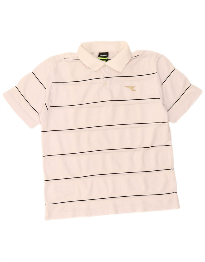 Diadora Herren-Poloshirt, klein, weiß gestreift