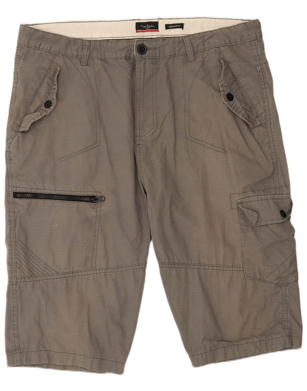 Pierre Cardin Herren-Cargoshorts mit normaler Passform, XL, W38, graue Baumwolle