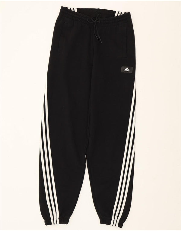ADIDAS Womens Tracksuit Trousers Joggers UK 8/10 Small  Black Cotton