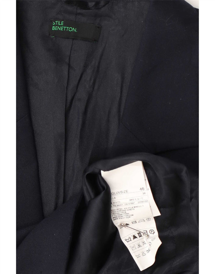 Benetton Damen-Blazer mit 2 Knöpfen, IT 46, groß, marineblau, Polyester