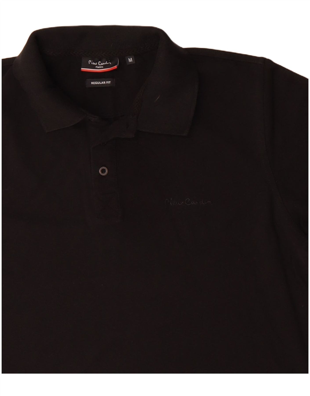 Pierre Cardin Herren-Poloshirt mit normaler Passform, mittelschwarze Baumwolle