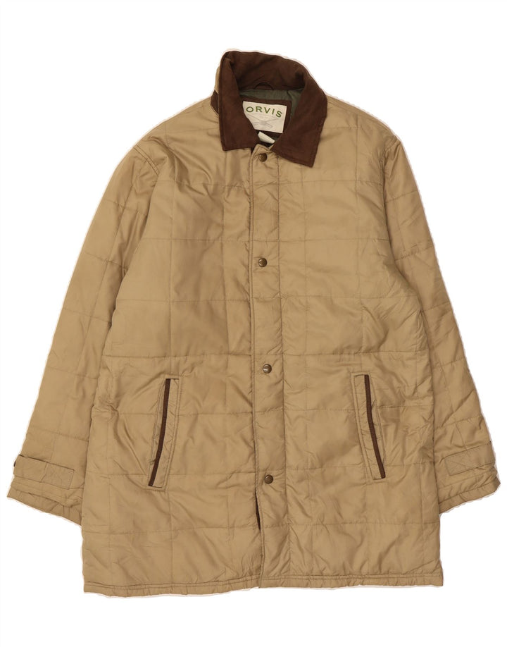 ORVIS Mens Padded Coat UK 38 Medium Beige Polyester Vintage Orvis and Second-Hand Orvis from Messina Hembry 