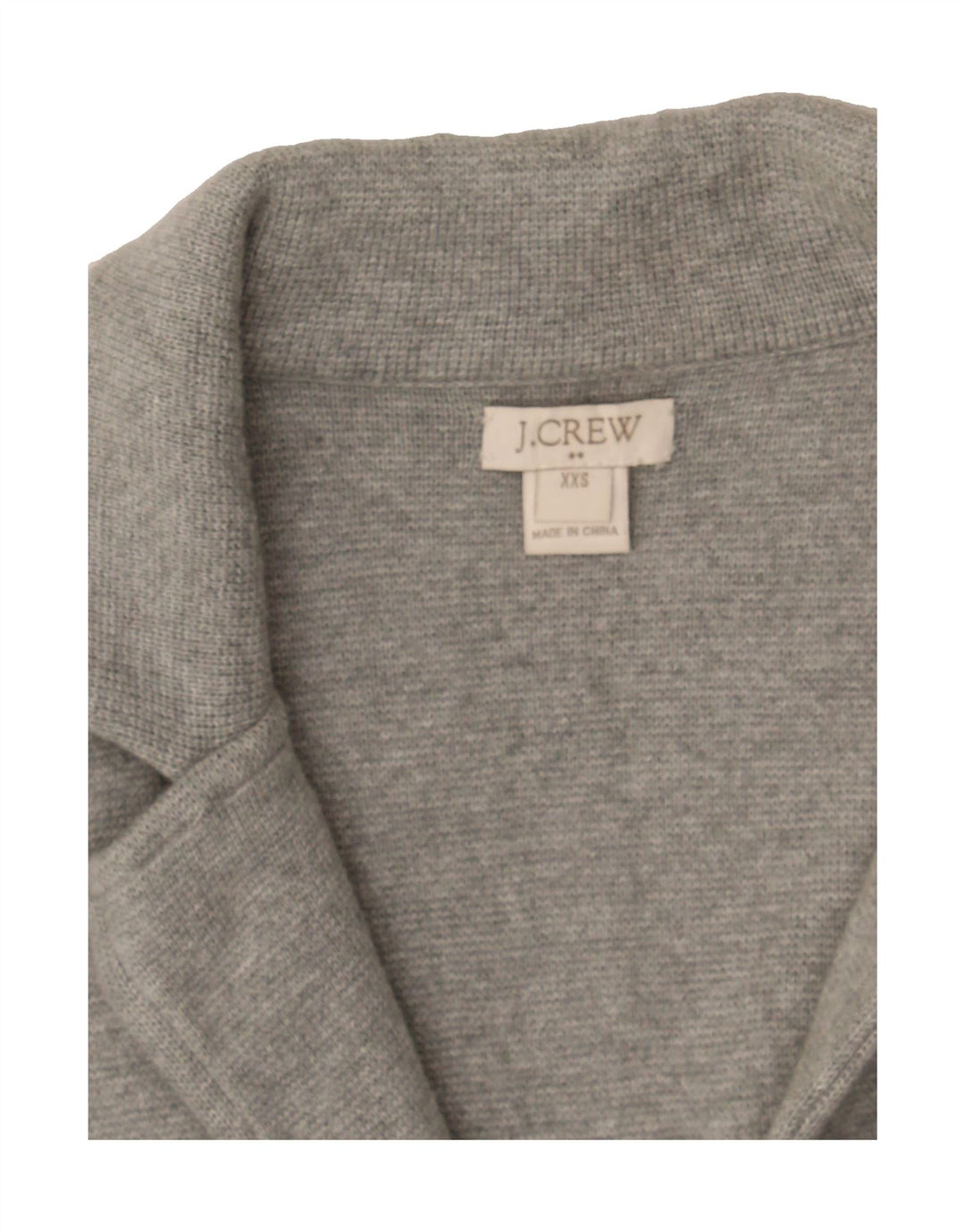 J. CREW Womens Knit 2 Button Blazer Jacket UK 2 2XS Grey Cotton Vintage J. Crew and Second-Hand J. Crew from Messina Hembry 