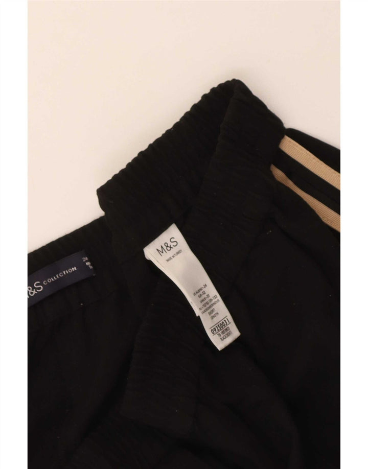 Marks & Spencer Damen Crop Trainingshose UK 24 4XL Schwarz Polyester