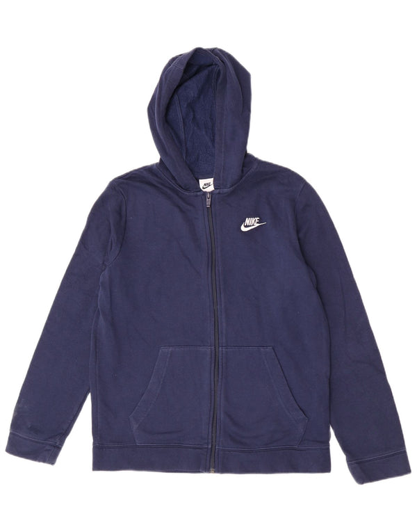 Nike Jungen-Kapuzenpullover mit Reißverschluss, 13–14 Jahre, XL, Marineblau, Baumwolle