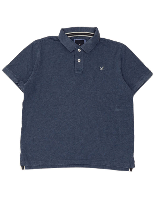 CREW CLOTHING Mens Polo Shirt Large Blue Cotton