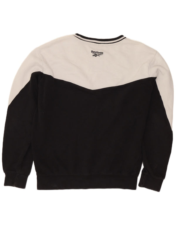 REEBOK Herren Grafik-Sweatshirt-Pullover, Mittelschwarz, Colourblock-Baumwolle