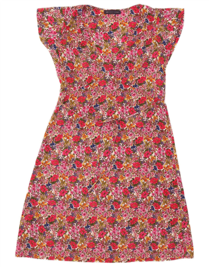 Marks & Spencer Damen-A-Linien-Kleid, Größe S, Rosa, Blumenmuster, Polyester