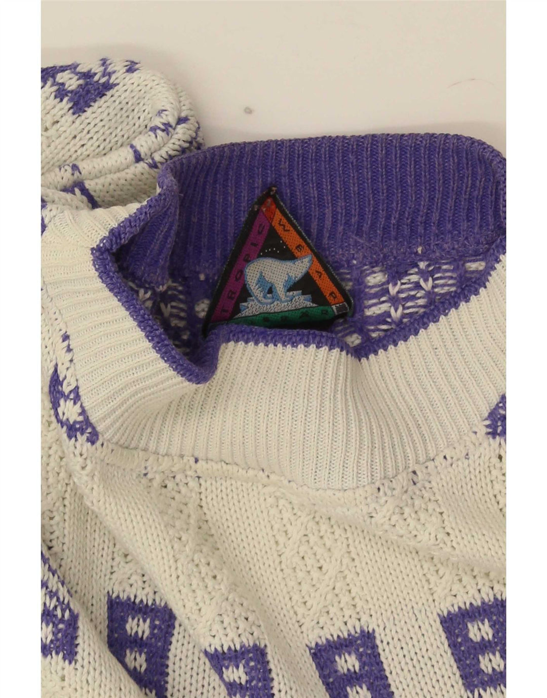 Eisbar Herren-Pullover mit Rundhalsausschnitt, XL, Weiß, geometrisch