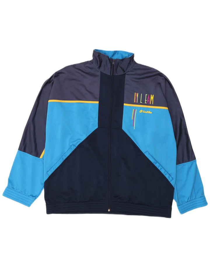 LOTTO Herren-Trainingsanzug mit Grafik, 2XL, Marineblau, Farbblock-Polyester