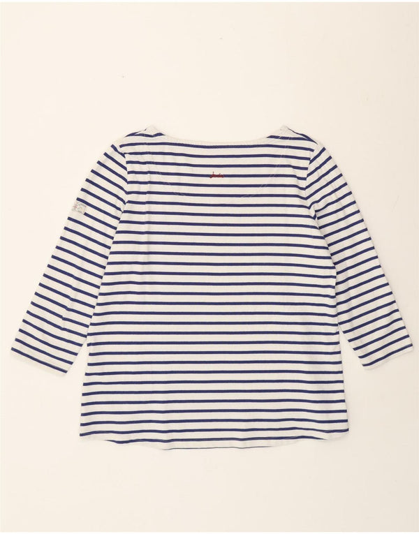 Joules Damen-Top, 3/4-Ärmel, UK 18, XL, weiß gestreift, Baumwolle