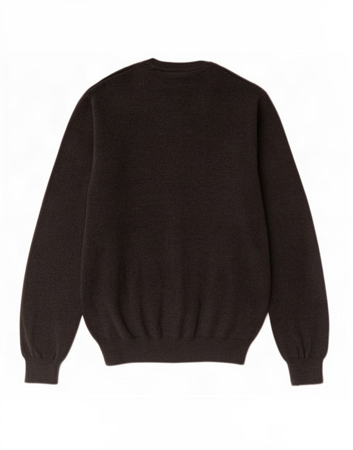 Marks & Spencer Herren-Pullover mit normaler Passform und V-Ausschnitt aus mittelgrauer Baumwolle